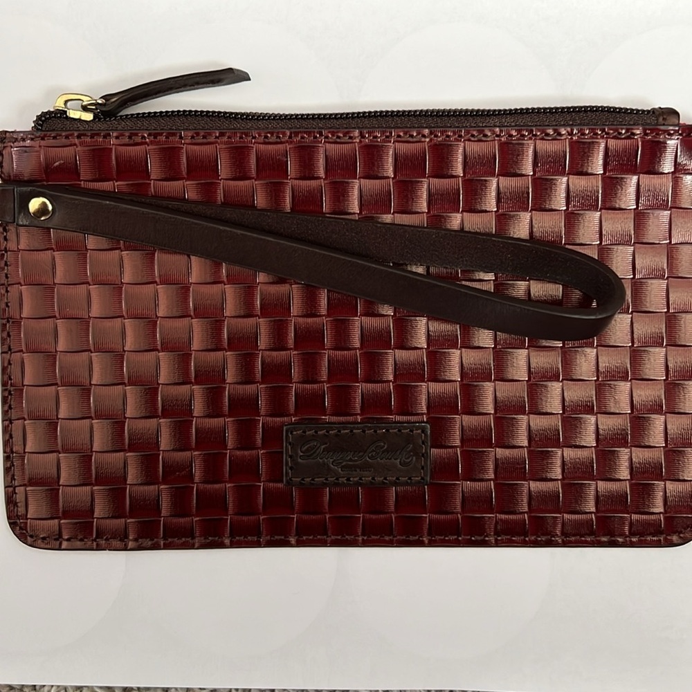 Dooney & Bourke Dark Red Leather Wristlet Clutch - Picture 2 of 4
